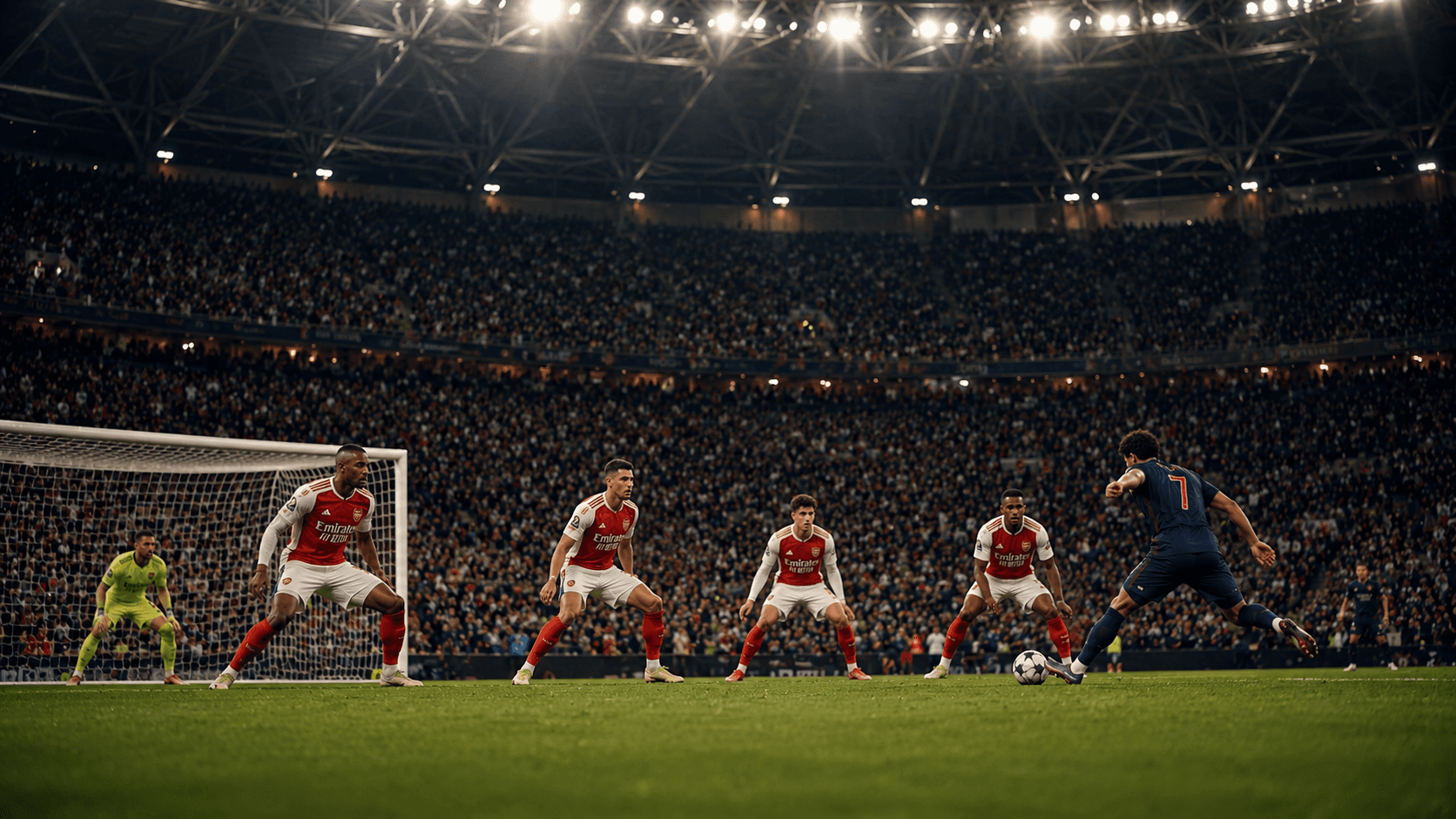 Arsenal's defensive line holds at the Puskás Aréna