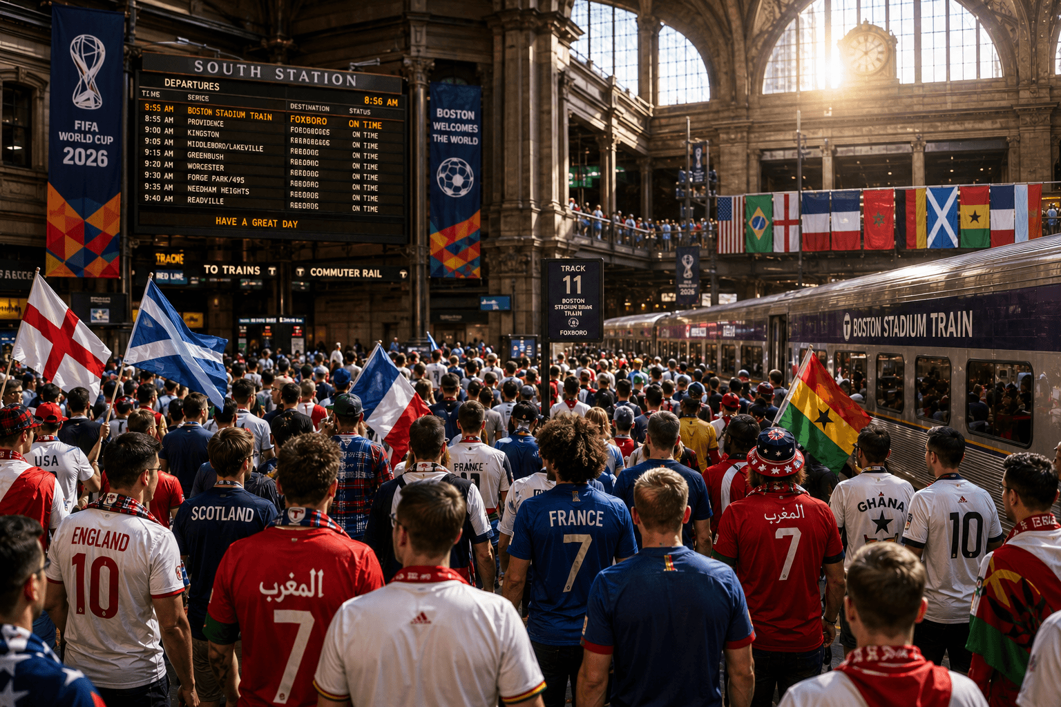 South Station β the departure point for the Boston Stadium Train to Foxborough on match days