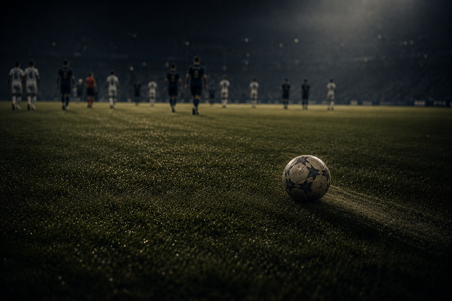 A match ball on the grass as players walk away into the distance — the dead rubber is over, and it told us everything