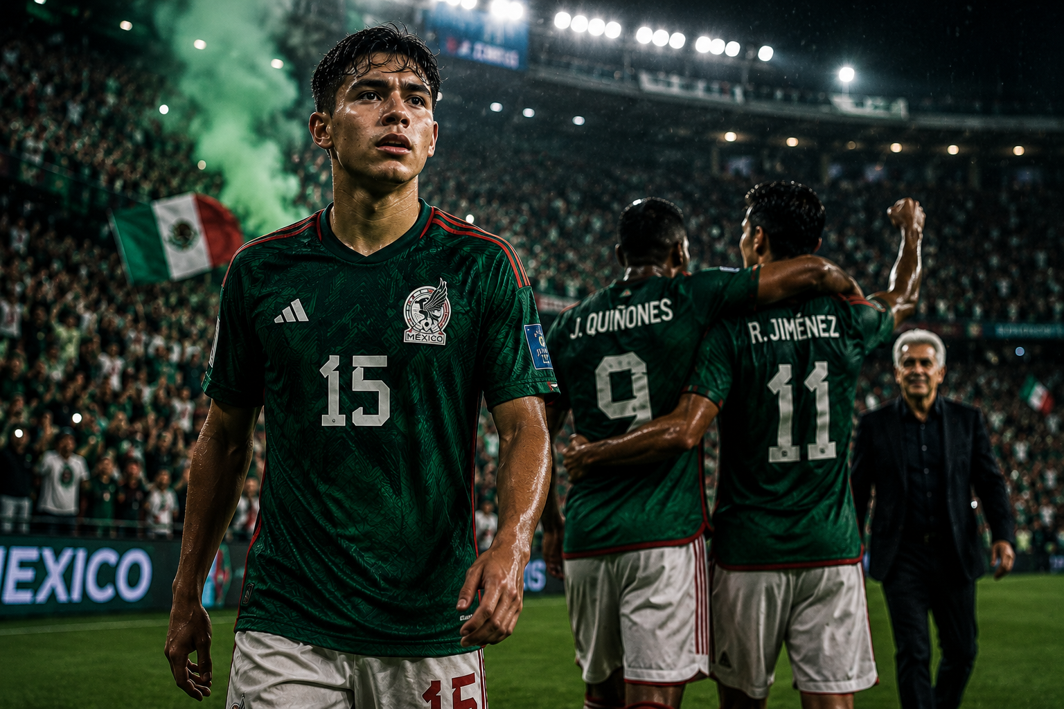 Gilberto Mora in action during Mexico vs Ecuador at the 2026 World Cup