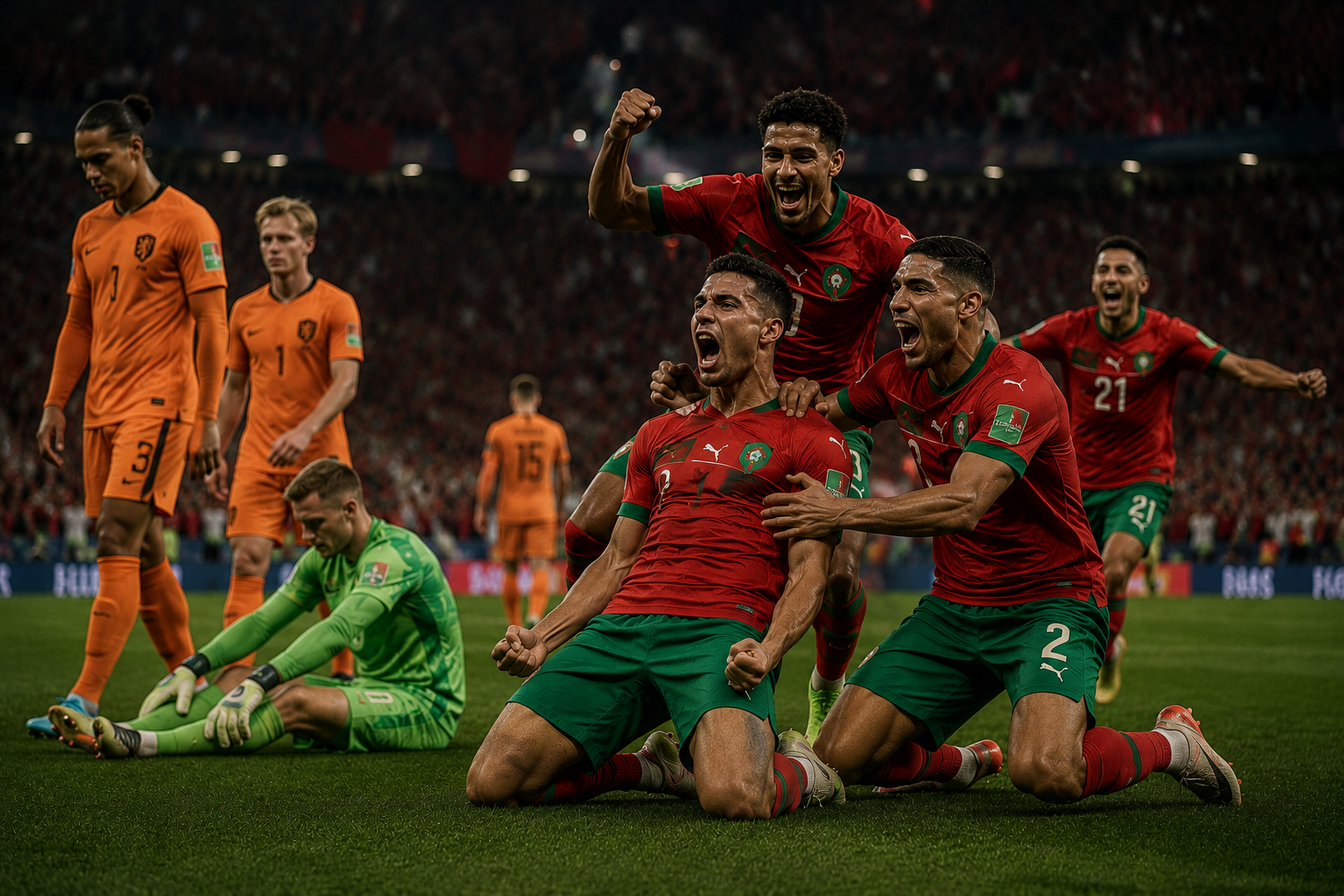 Morocco and the Netherlands contest a tight Round of 32 tie